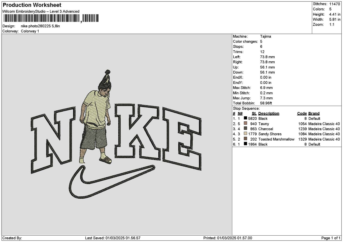 Nike Photo2802 Embroidery File 6 sizes