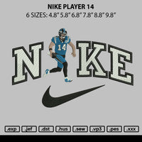 Nike Player 14 Embroidery File 6 sizes