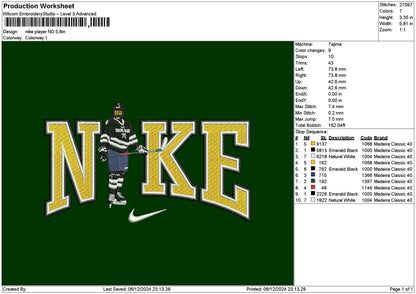 Nike Player Nd Embroidery File 6 sizes