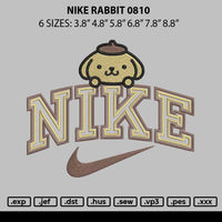 Nike Rabbit 0810 Embroidery File 6 sizes