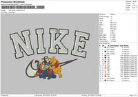 Nike Pooh N Friends Embroidery File 4 size