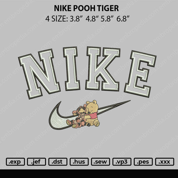 Nike Pooh Tiger Embroidery File 4 size