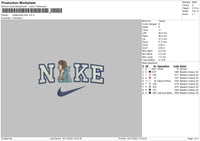 Nike Princess Blue Embroidery File 6 sizes