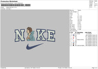 Nike Princess Blue Embroidery File 6 sizes