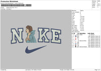Nike Princess Blue Embroidery File 6 sizes