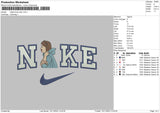 Nike Princess Blue Embroidery File 6 sizes