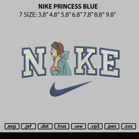 Nike Princess Blue Embroidery File 6 sizes