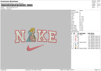 Nike Princess Pink Embroidery File 6 sizes