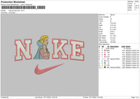 Nike Princess Pink Embroidery File 6 sizes