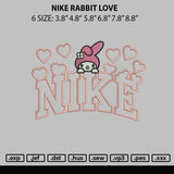 Nike Rabbit Love Embroidery File 6 sizes