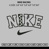 Nike Racing Embroidery File 6 sizes