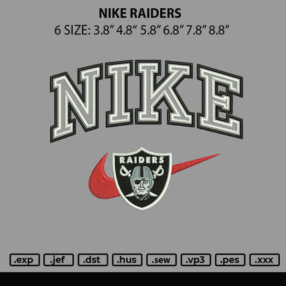 Nike Raiders Embroidery File 6 sizes