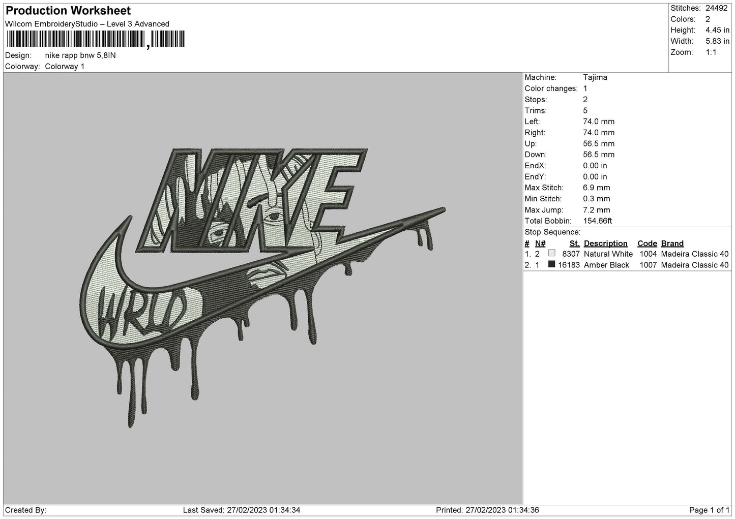 Nike Rapp Bnw Embroidery File 6 sizes