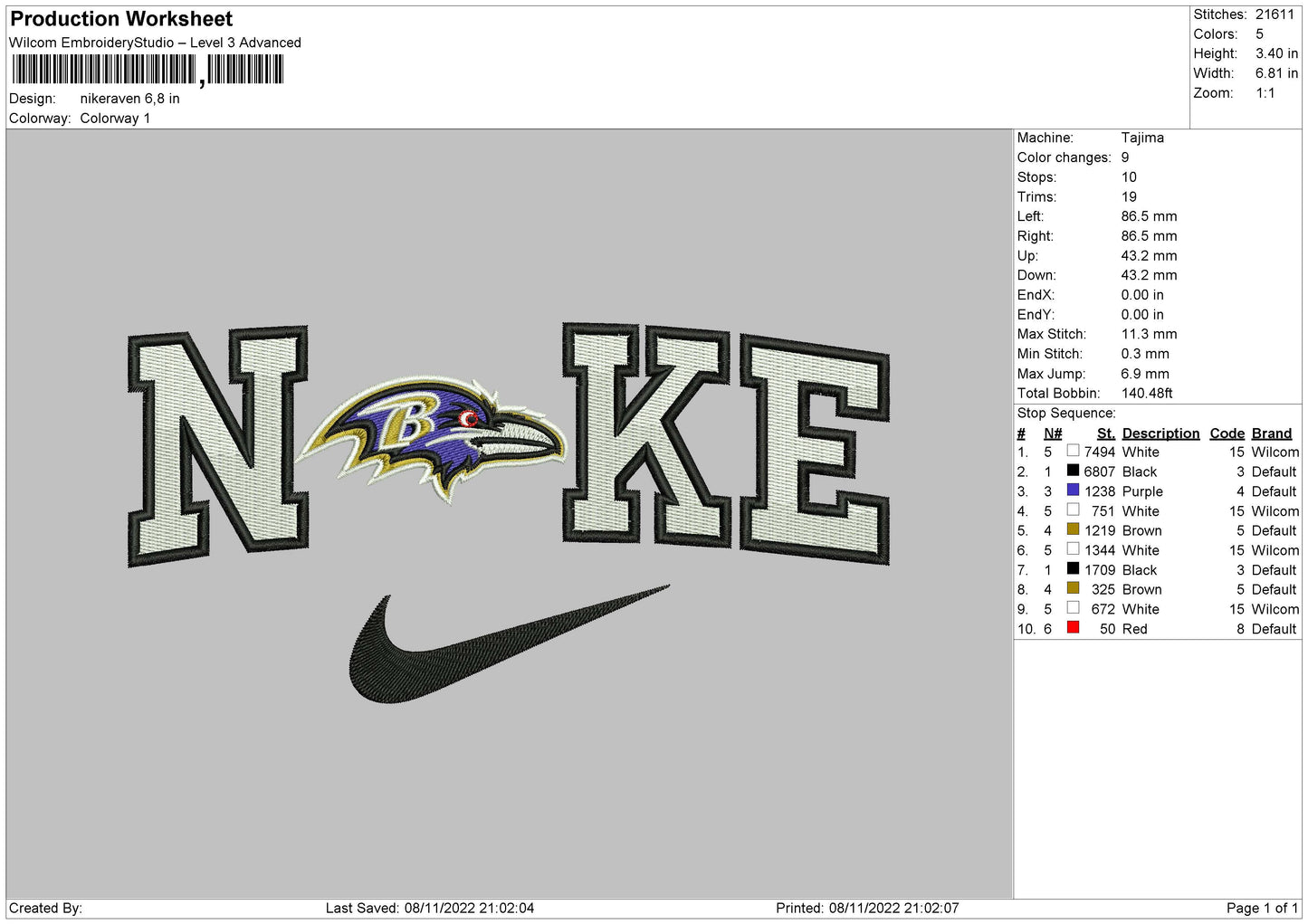 Nike Revan Embroidery File 5 sizes