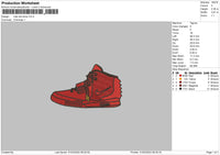 Nike Red Shoe Embroidery File 4 size