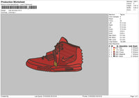 Nike Red Shoe Embroidery File 4 size