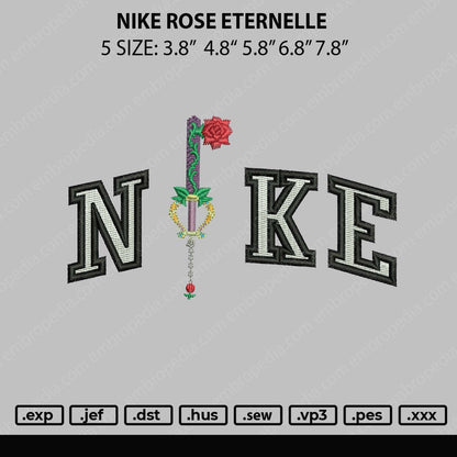 Nike Rose Eternelle Embroidery File 5 sizes