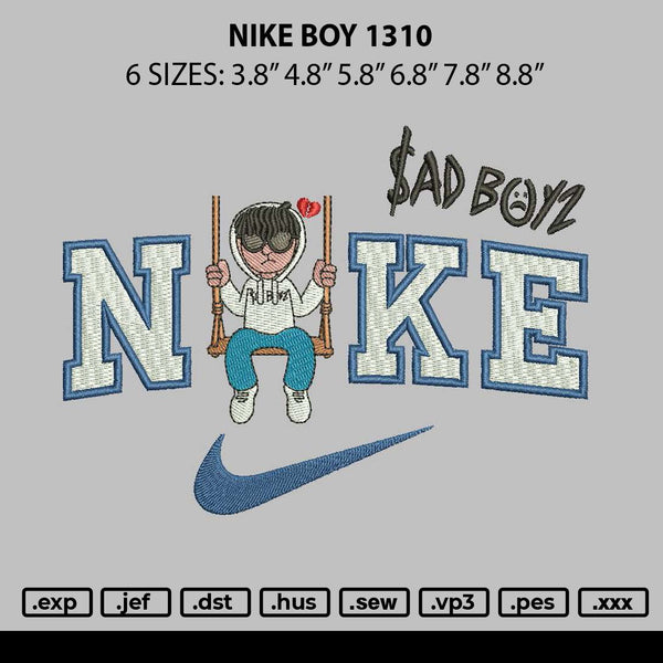 Nike Boy 1310 Embroidery File 6 sizes