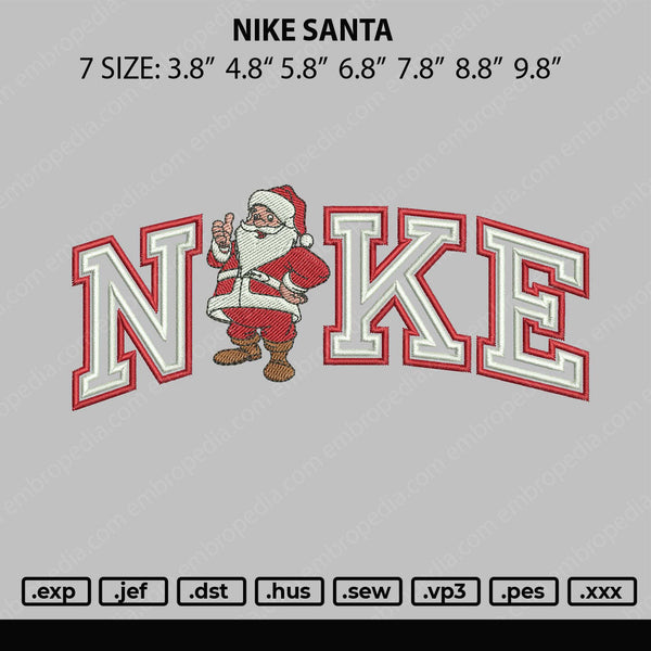 Nike Santa Embroidery File 7 size