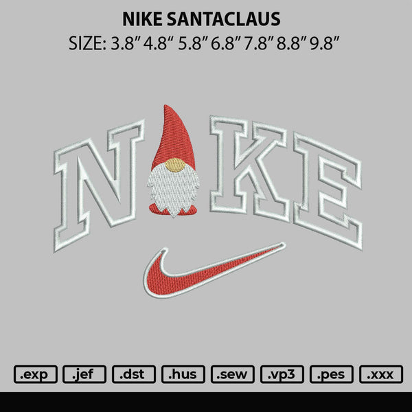 Nike Santaclaus Embroidery File 4 size