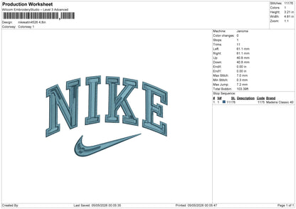 Nikesatin4526 Embroidery File 6 sizes