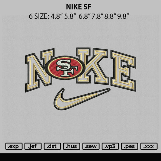 Nike Sf Embroidery File  sizes