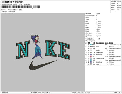 Nike Sharktale V2 Embroidery File 4 sizes