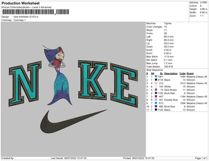 Nike Sharktale V2 Embroidery File 4 sizes