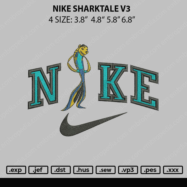 Nike Sharktale V3 Embroidery File 4 sizes