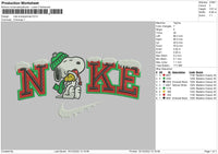 Nike Snoopyxmas Embroidery File 6 sizes