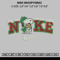 Nike Snoopyxmas Embroidery File 6 sizes