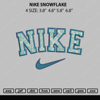 Nike Snowflake Embroidery File 4 size