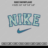 Nike Snowflake Embroidery File 4 size