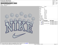 Nike Snowflake Embroidery File 4 Size