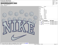 Nike Snowflake Embroidery File 4 Size