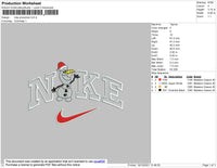 Nike Snowman Embroidery File 4 Size