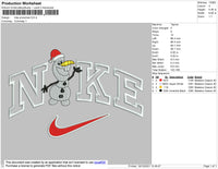 Nike Snowman Embroidery File 4 Size