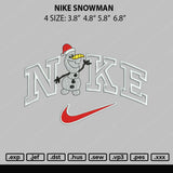 Nike Snowman Embroidery File 4 Size