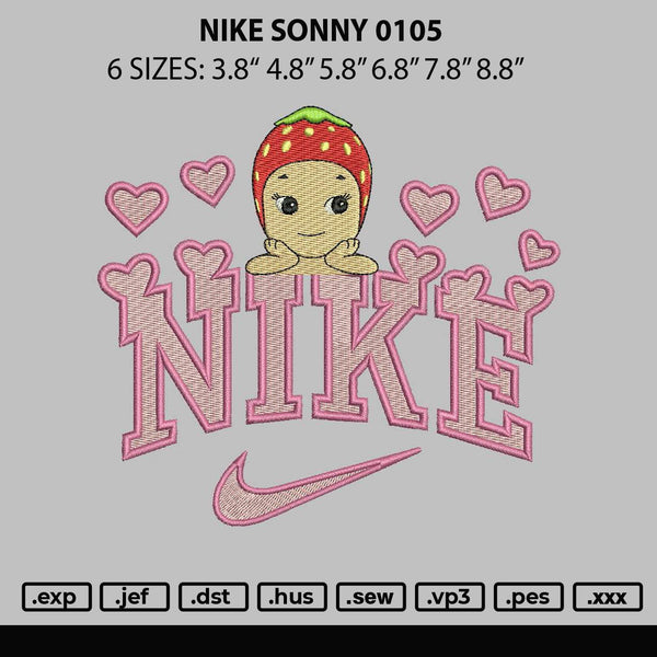 Nike Sonny 0105 Embroidery File 6 sizes