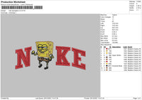 Nike Spongebob V2 Embroidery File 4 size
