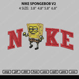 Nike Spongebob V2 Embroidery File 4 size