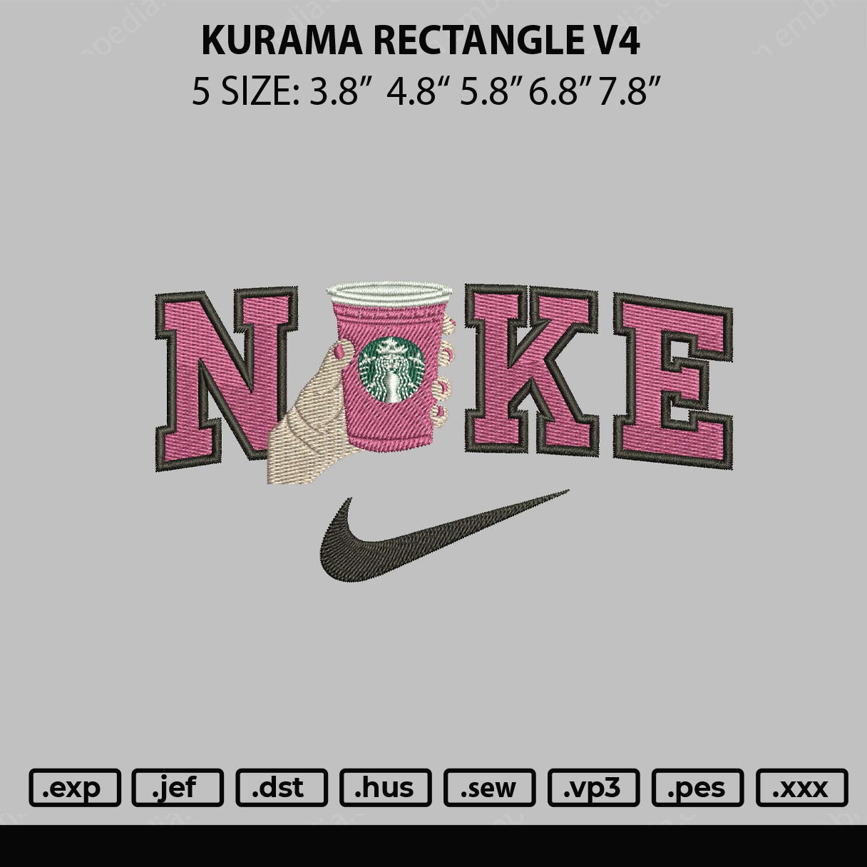 Nike Starbuck Embroidery File 5 sizes