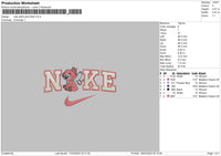 Nike Pink Stitch Fill Embroidery File 4 size