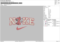 Nike Pink Stitch Fill Embroidery File 4 size