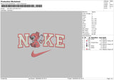 Nike Pink Stitch Fill Embroidery File 4 size