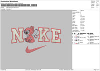 Nike Pink Stitch Fill Embroidery File 4 size