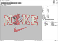 Nike Pink Stitch Fill Embroidery File 4 size