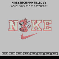 Nike Stitch Pink Filled V2 Embroidery File 6 sizes
