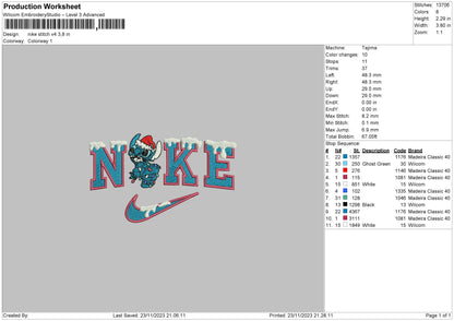 Nike Stitch Xmas V4 Embroidery File 6 sizes