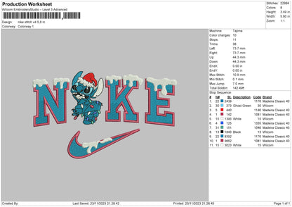 Nike Stitch Xmas V4 Embroidery File 6 sizes